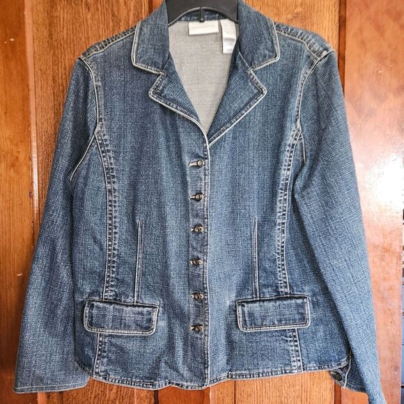 Liz Claiborne Denim Jacket  Women’s XL  100% Cotton  Classic Fit  EUC - Picture 1 of 11